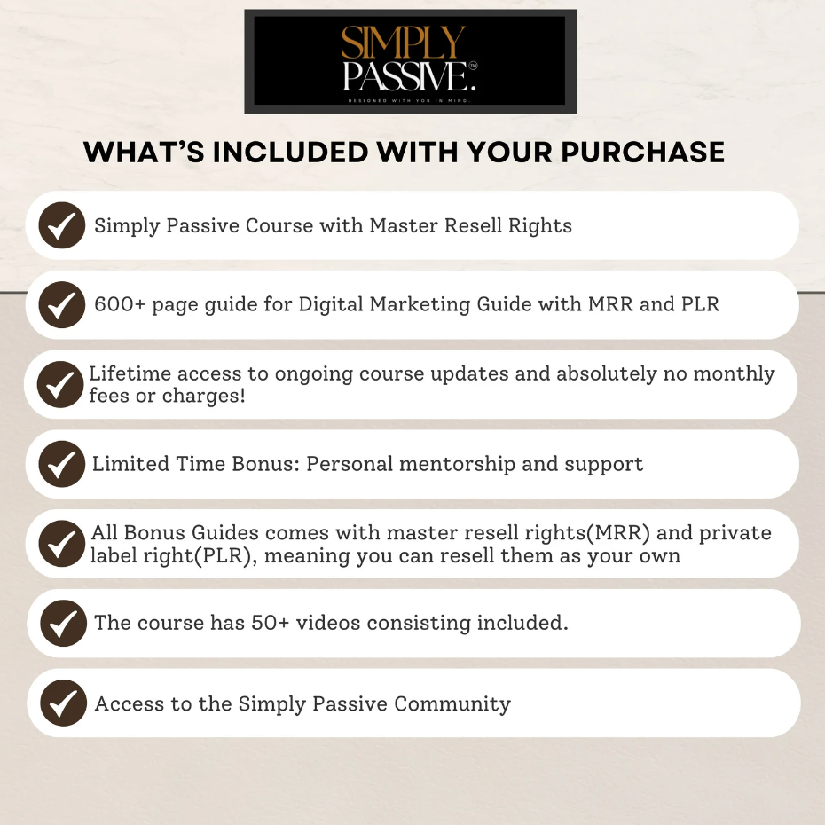 Simply Passive: Digital Marketing Course