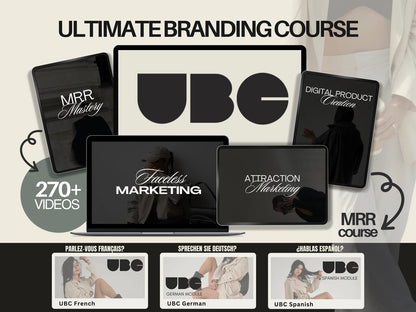 UBC Ultimate Branding Digital Marketing Course UGC w/ Master Resell Rights MRR Passive Income Online Course In English/French/Spanish/German