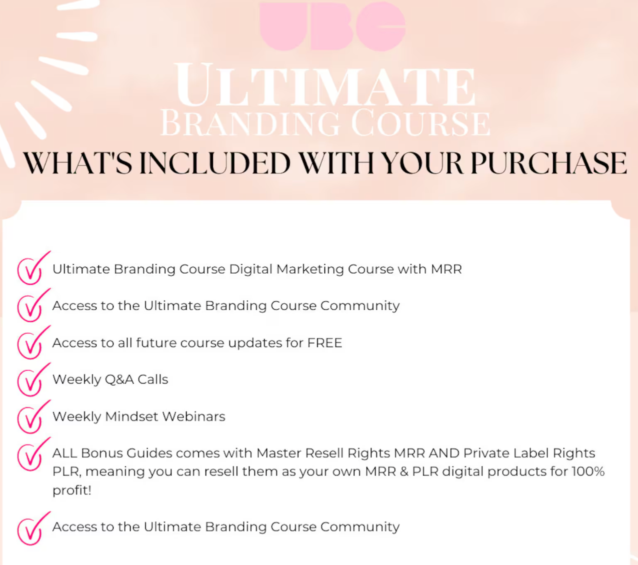 UBC Ultimate Branding Digital Marketing Course UGC w/ Master Resell Rights MRR Passive Income Online Course In English/French/Spanish/German