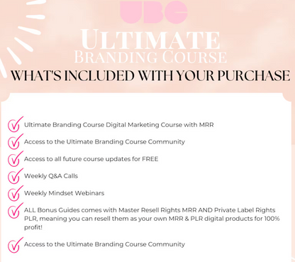 UBC Ultimate Branding Digital Marketing Course UGC w/ Master Resell Rights MRR Passive Income Online Course In English/French/Spanish/German